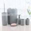 China Supplier 6 pcs plastic purple bathroom accessories set