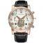 FORSINING 165 Men Fashion Self-wind Chronograph Mechanical Watches Oem Casual Leather Automatic Wristwatches