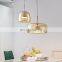Modern Amber Glass Ceiling Hanging Lamp For Restaurant Dining Room Home Kitchen Gold Nordic LED Pendant Light