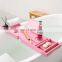 Unique Design High Quality Extending Side Leisure Bamboo Bathtub Caddy Tray