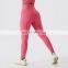 Ribbed Peach Butt Yoga Leggings Custom Invisible Pocket Tummy Control Sports Pants