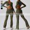 Custom Quick Dry Gym Fitness sets Sportswear 2 Piece Set Women Sports High Waist Pants Long Sleeve Crop Tops Gym Fitness Sets