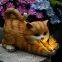 European animal creative garden home decoration Solar cute cat night light resin arts and crafts decoration
