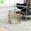 Gold Stainless Steel Party Decoration Top Round Marble Top Side Table