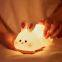 EGOGO Cute Rabbit Silicone Light USB Rechargeable Light Small Night Light Big Face Rabbit Silicone Lamp For Children's Bedroom