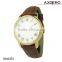 Leather material luxury quartz men watch