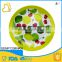 Custom designs 8" yellow round shape melamine fruit plate for dinner