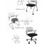 Black and white office chair with armrest from Foshan B5J01B