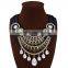 New Arrival Handmade Leather Chain Choker Indian Colorful Gems Pendant Collar Necklace