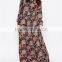 printed flower long women dress long sleeves women dress OEM service