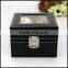 Black leather manufacturers supply high-end jewelry watch window display bo 2 customized watch bo