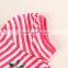 (h6071y)Salmon 2-6Y new model girl dress flower baby girl summer dress stripe girls floral print dress with short sleeves