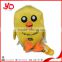 Yangzhou plush animal chicken backpack factory ,animal head plush bag yellow chicken plush backpack