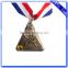 High quality Stamping antique brass plated engraved medal