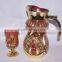arabic style glass drinking jug set golden plating