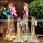 Clear Art Deco Eiffel Tower Glass Bottles/ Glass Candle Holder/ Current Bottles with Cork Caps