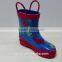 cute kids rubber rain boots with handle and butterfly