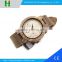 2016 natural bamboo watch with leather strap wrist watch for business men