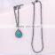 Waterdrop Amazon Pendant Jewelry Necklace, Pave Crystal Beads Hematite Druzy Necklace