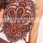 Pakistan style woman ethnic baroque print apron halter sleeveless mini dress