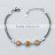 Wholesale raw brass white gold plated bracelet inlaid light brown cubic zirconia