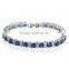 Wholesale jewelry sapphire gemstone tennis bracelet in white gold plated