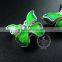 16mm*14mm silver plated alloy green enameled butterfly DIY metal beads jewelry supplies 3000040