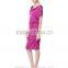 fuchsia comfort bat-wing sleeve lady dress