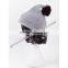 In stock new product china manufacturer OEM CUSTOM LOGO winter women fur pompons beanie hat and cap
