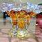 large clear decorative glass fruit bowl with stem