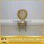 round flower back golden stainless steel wedding chair