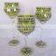 Mosaic glass goblet votive candle holders