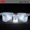 Garden outdoor PE outdoor plastic sofa with LED lighting colorful sofa