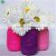 Pink and Purple Painted Mason Jar
