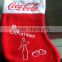 China products red custom fabric sock wool felt Christmas stocking hangers with logo snowflake for promotion gift made in China