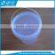 Empty 1Litre transparent and white plastic drum with screw top