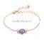 Rhinestone Evil Eye Charm Gold Chain Bracelet