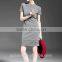 Sexy women hollow out knitting pencil wrap dress o-neck bodycon short sleeve dress causal dress for women