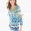 laser firing print with sequin emb tops and tee for women