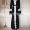 china fashion Clothing OEM Lace Embellishment Racial Open Jacket Abaya With Belt