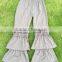 2015 china boyi kids denim pants wholesale girls triple ruffle pants