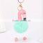 Cute Creative Fake Rex Rabbit Fur Ball Keychain Animal Pom pom Flamingo KeyChain