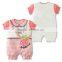 summer navy style short sleeve flat angle baby romper