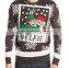 Winter Santa Snow Men's Shrug Knitted Pullover Jumpers Ugly Christmas Sweater