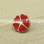 Custom red flower metal pin badges