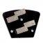 Diamond tool trapezoidal concrete ground grinding pad with coating removed