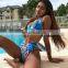 Floral Push Up Brazilian Bikinis Triangle High Cut Bikini Set High Waist Bathing Suit Padded Swimwear Swimsuit Women Bodysuit