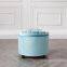 Round blue seated red velvet designer gold metal base  footstool ottoman stools sofa
