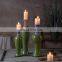 Wholesale Western fancy custom shiny green candle holder crafts home decor ceramic candle stand for wedding centerpieces
