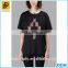 Black cotton casual loose fashion big t shirt for girls